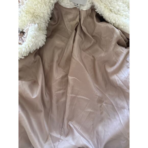 Paper Crane Ultra Soft FuzzyTeddy Bear Coat M Tan Cream Soft Girl Coquette - Picture 8 of 13